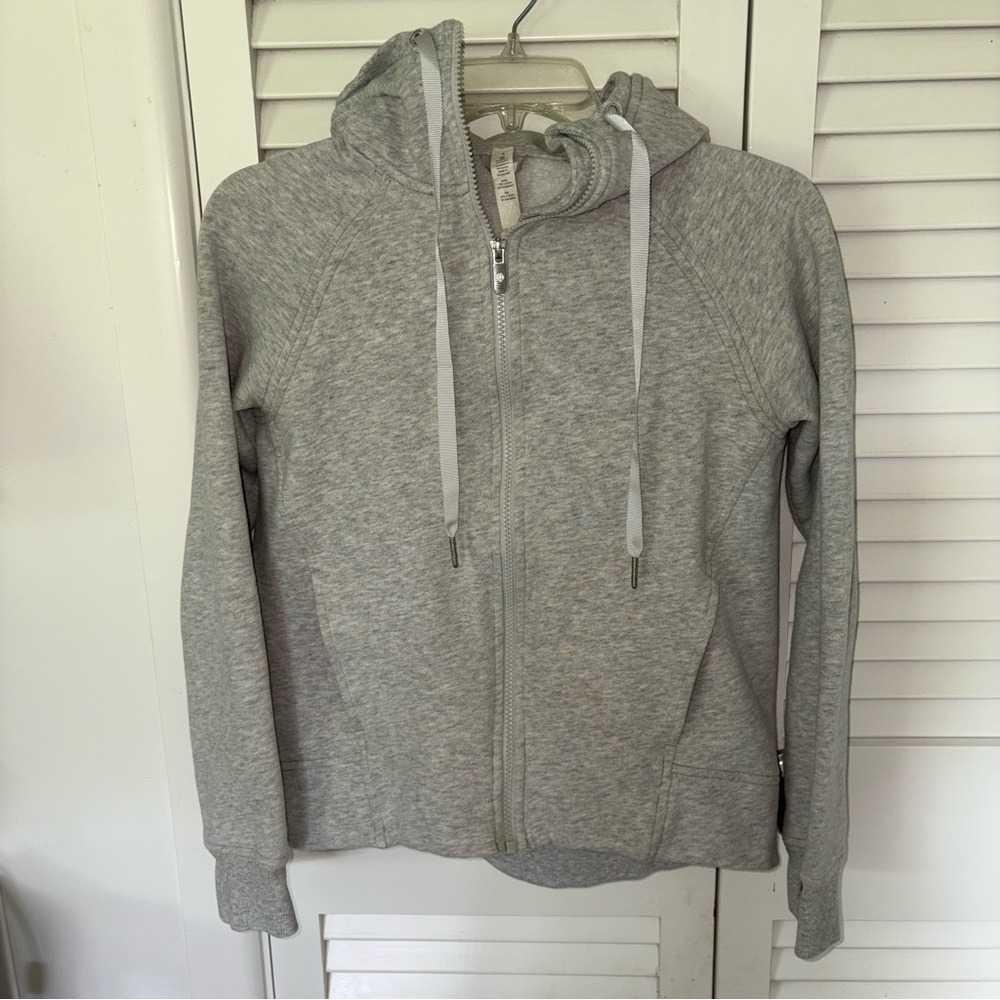 Lululemon Light Gray Zip-Up Hoodie